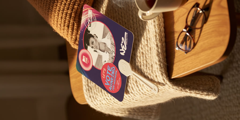 Cetak Kipas Custom - Kipas Vote AgnezMo